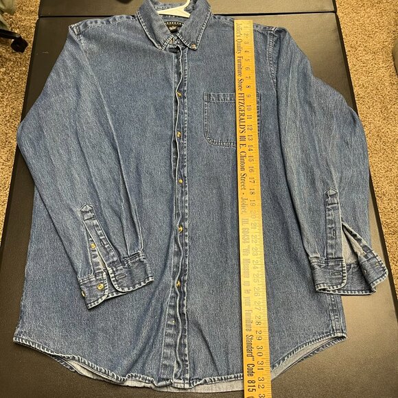 Consensus Sportswear Blue Denim Jacket size Large Tall - Picture 4 of 6